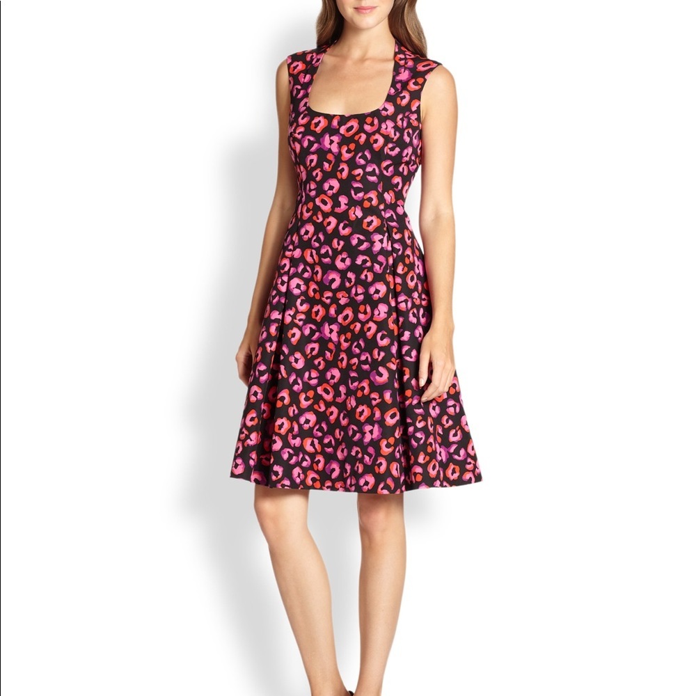 NWT Kate Spade Kimi Pink Animal Print Flare Dress